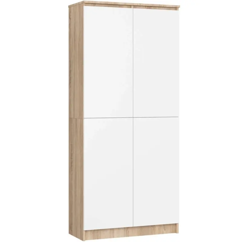 Novinka Policová skříň 80 cm VALESTRA - dub sonoma / bílá
