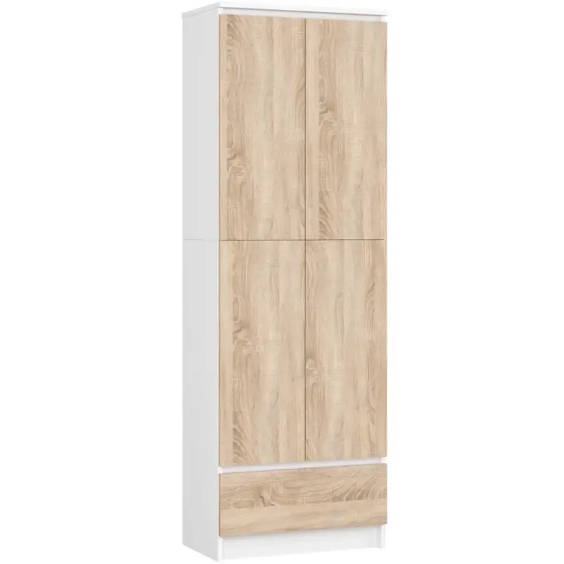 Must-Have Dvoudveřová skříň se šuplíkem 60 cm VALESTRA - bílá / dub sonoma