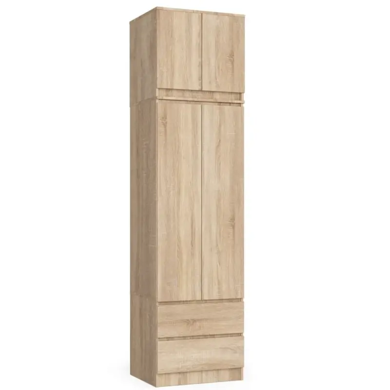 Speciální Cena Šatní skříň s nástavcem 60 cm WREN - dub sonoma