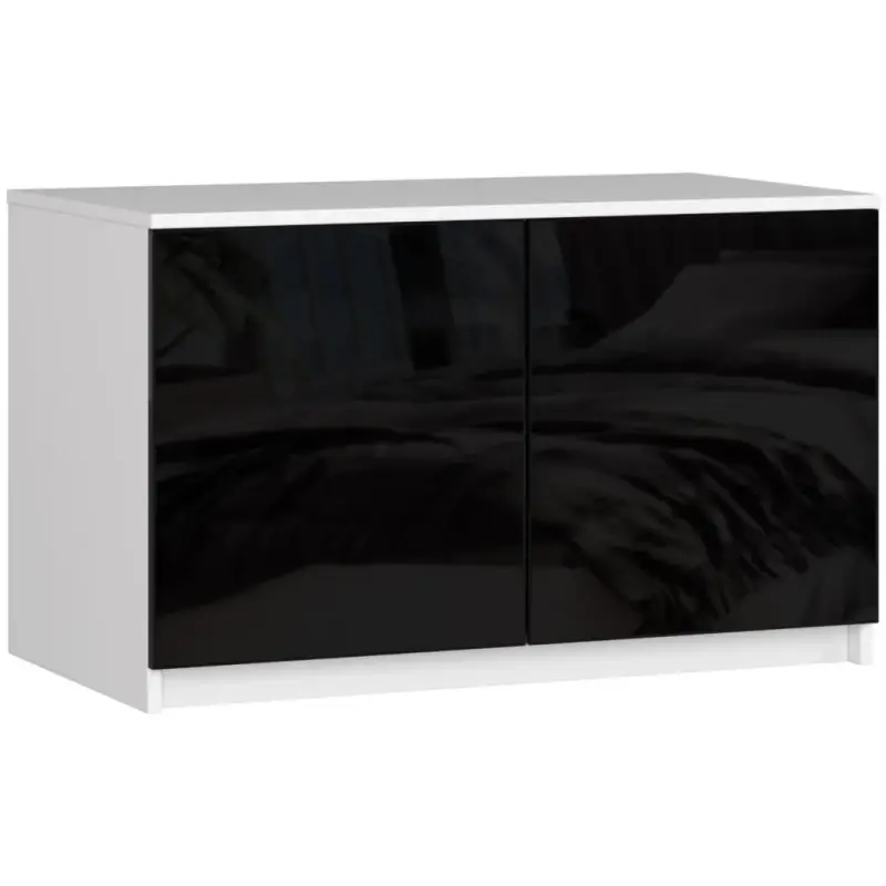 Nástavec na skříň LOTA 90 cm - bílý / černý lesklý Cenový Hit